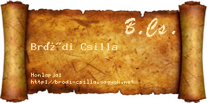 Bródi Csilla névjegykártya